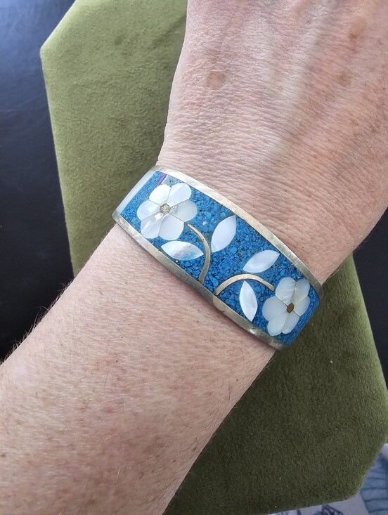 Source Unknown Jewelry - Vintage Alpaca Mexico Silver Cuff Bracelet